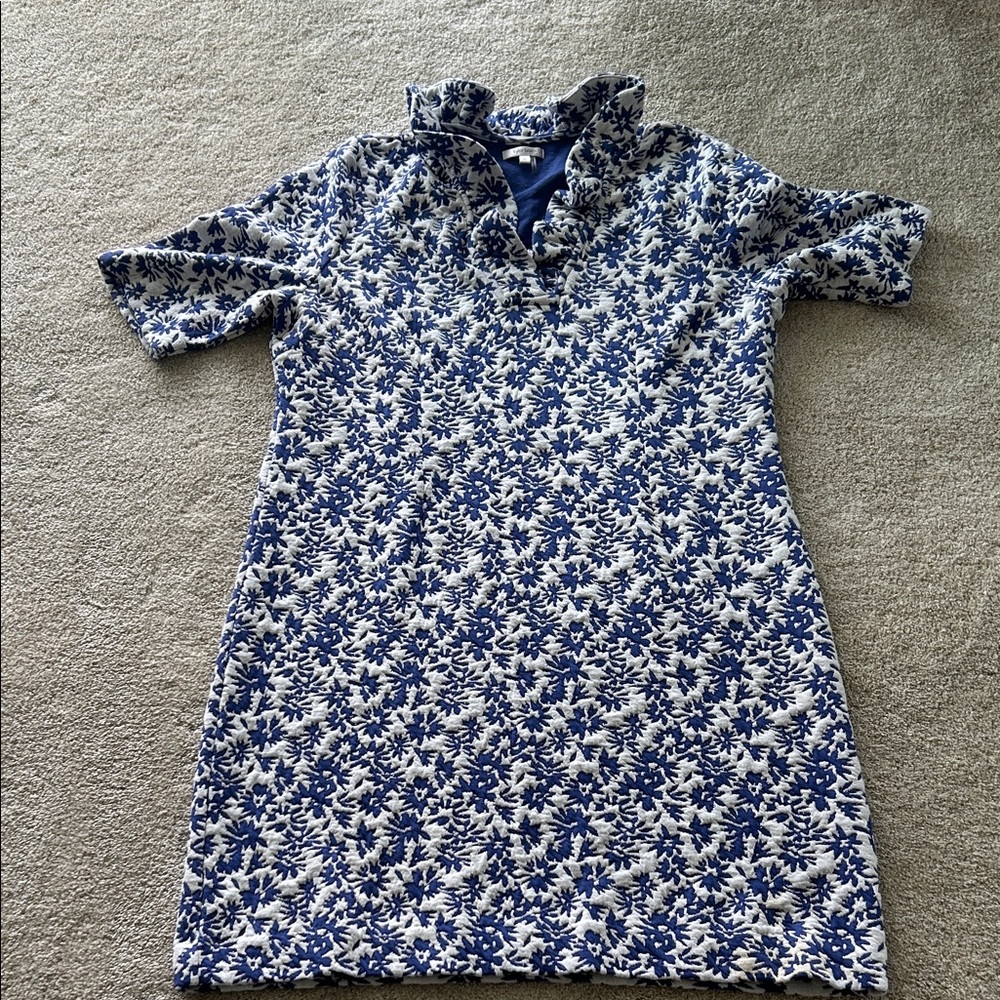 Tyler Boe Blue and White Floral Knit Dress
